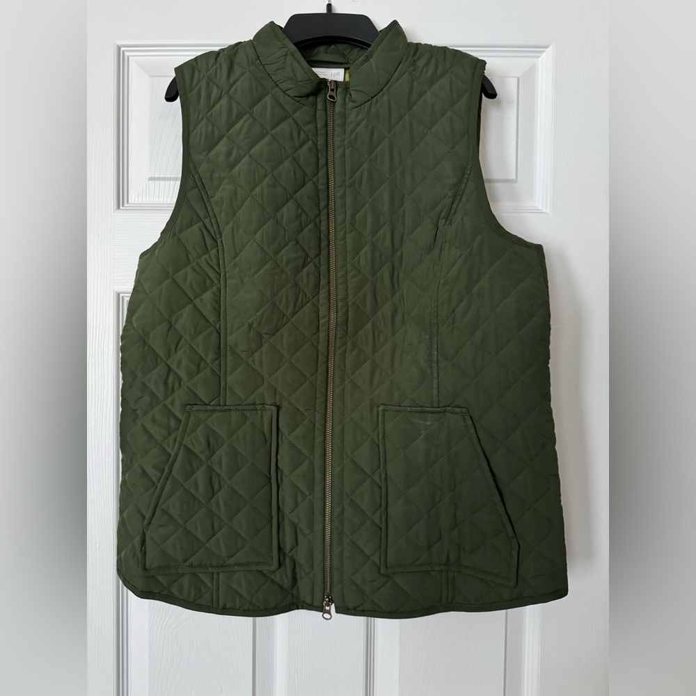 J Jill Olive Quilted Vest